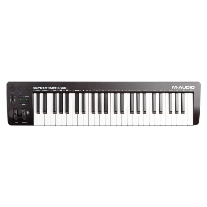 Teclado Controlador M-Audio Keystation 49 MK3 49 Teclas Sens�veis USB MIDI Leve Integra��o com DAWs para Produ��o Musical