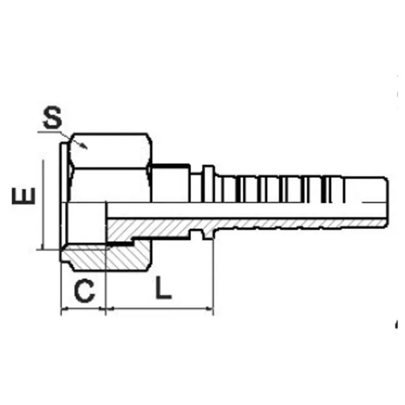 Terminal para Mangueira Hidráulica GTOP-GBR FORFS-8-4-1/4X13/16-16 RETO, Kit com 10 Unidades
