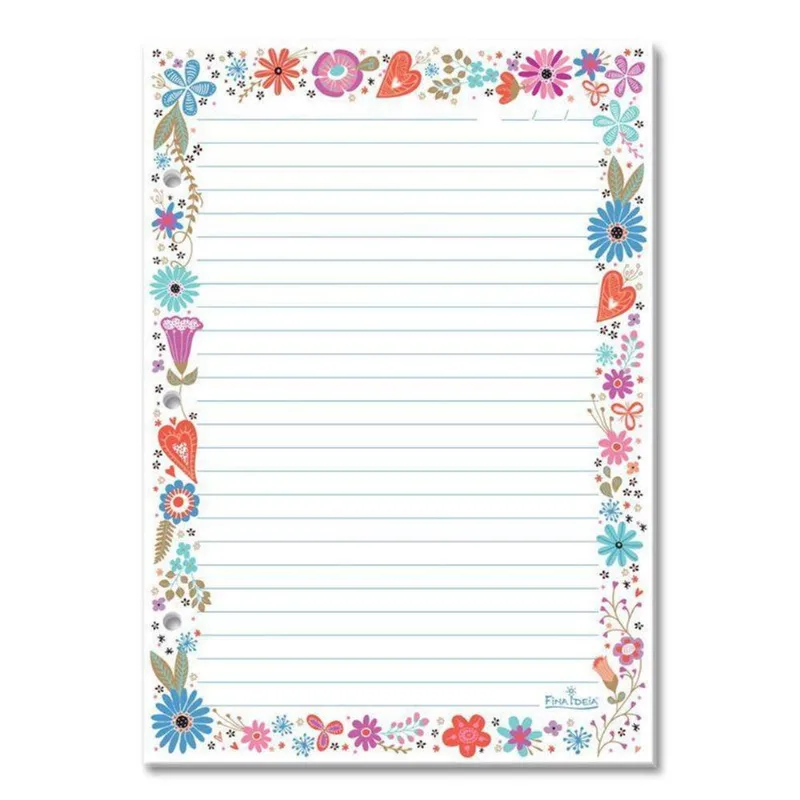 Refil Decorado Fiore Caderno Argolado Fina Ideia