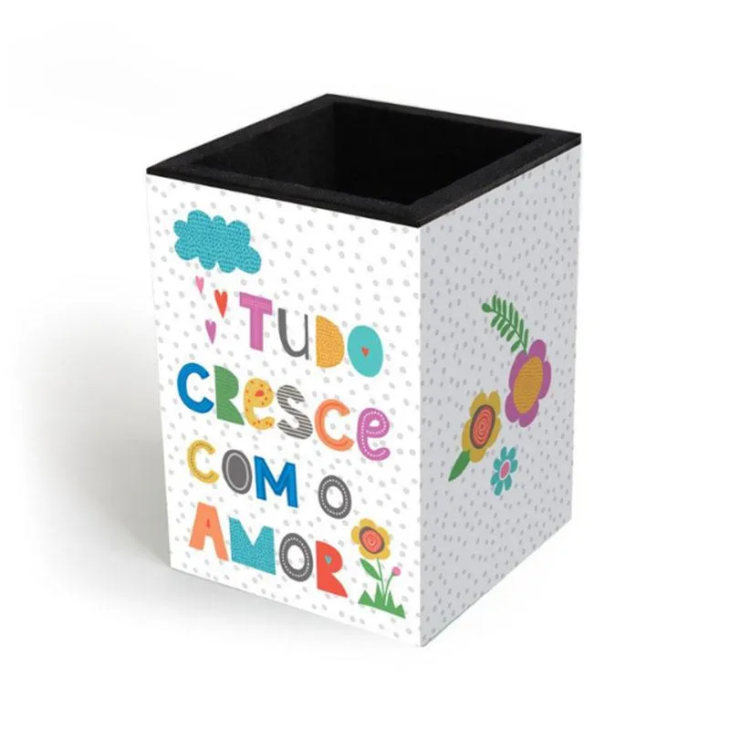 Porta Lápis Frases Coloridas Fina Ideia