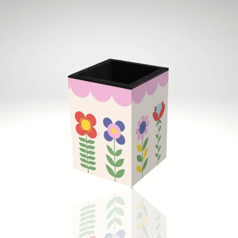 Porta-lápis Floral Gráfico - Fina Ideia
