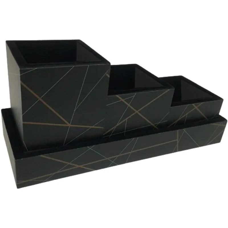 Kit Organizador de mesa 4 peças Slim Geométrico Fina Ideia