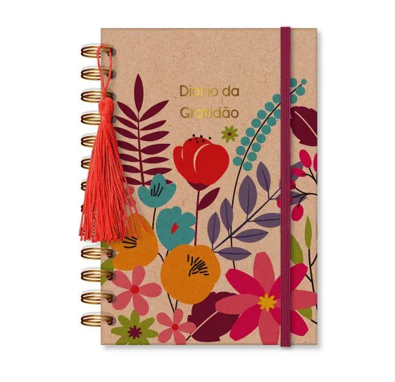 DIARIO DA GRATIDÃO FLORAL KRAFT - Manaia Presentes
