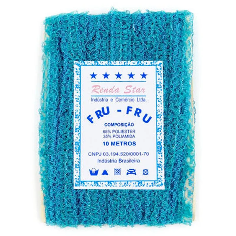 Fru Fru Renda Star 1,8cm 10 Metros Azul Turquesa UN