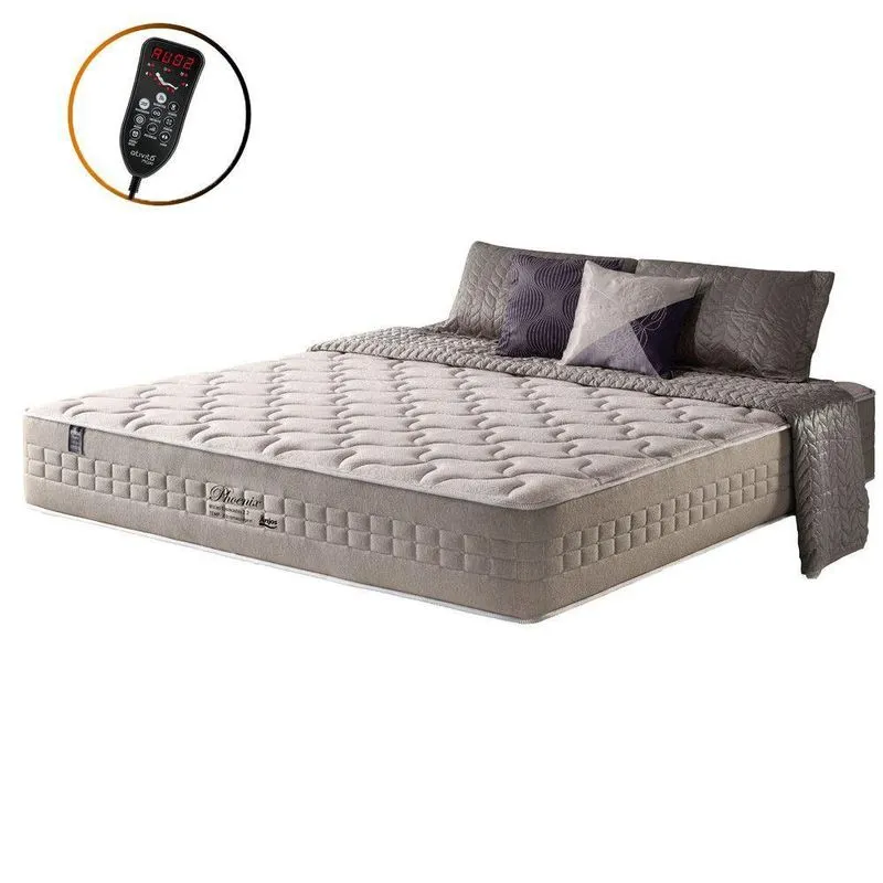 Colchão Queen Phoenix Molas Ensacadas Magnético Massageador Cinza