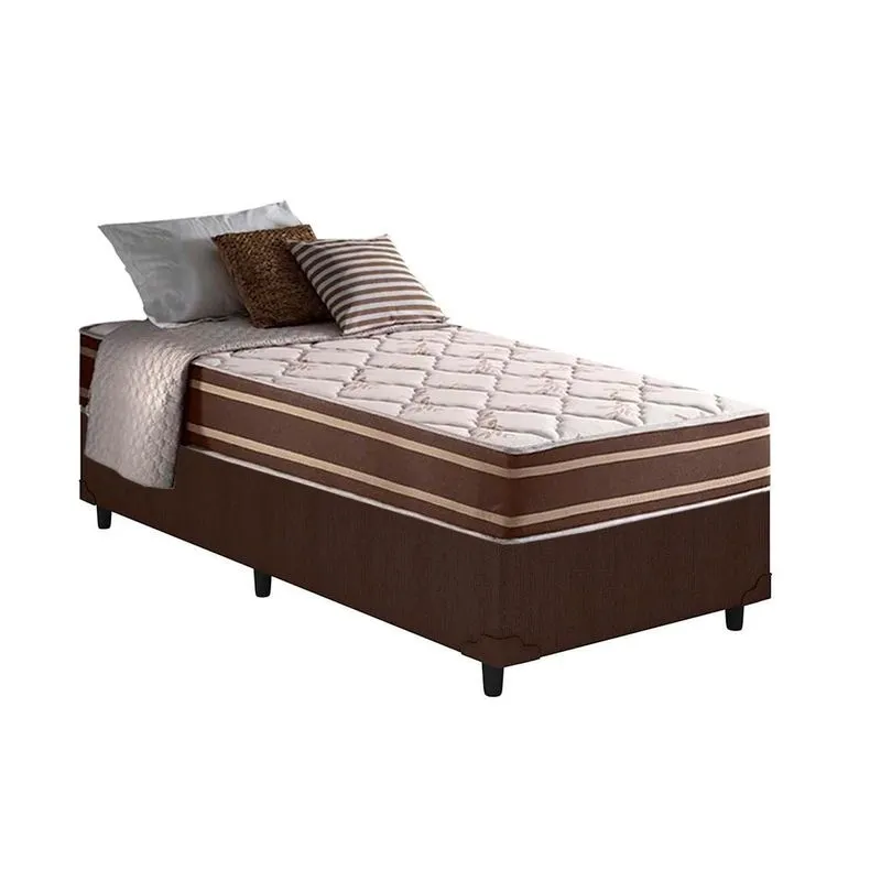 Cama Box CRC Solteiro +Colchão Molas Bonnel Duo Sono Anjos 88x188