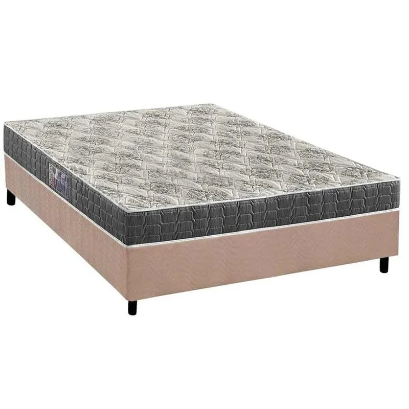 Conjunto Box Casal: Colchão Espuma Anjos Ezequiel + Base crc Suede Clean(138x188)
