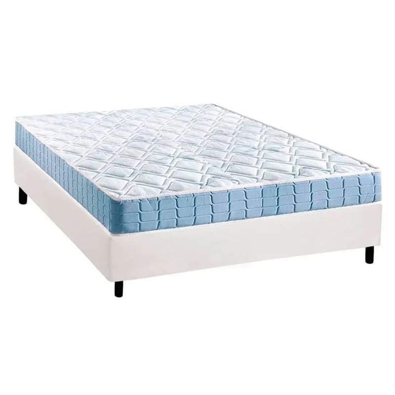 Conjunto Box Casal: Colchão Espuma Anjos Querubim + Base crc Courano White(138x188)