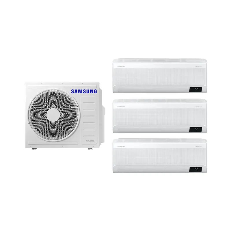 Ar condicionado Tri-Split Samsung WindFree 24.000 BTUs + (2x 9000 - 1x1200) Quente/Frio Branco Combo