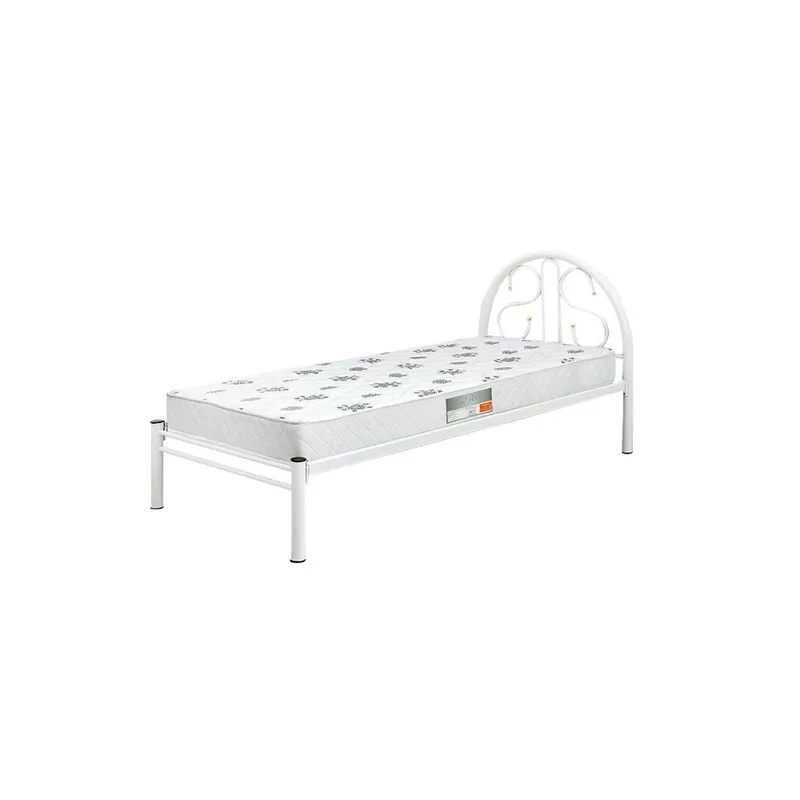 Cama De Solteiro Republica Aço Branca Com Estrado Em Pinus 022