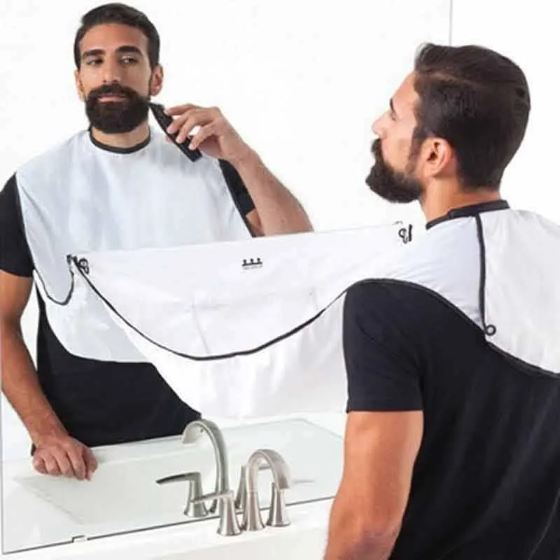 Avental Aparador Limpa Barba Universal Ventosa Cor Branco