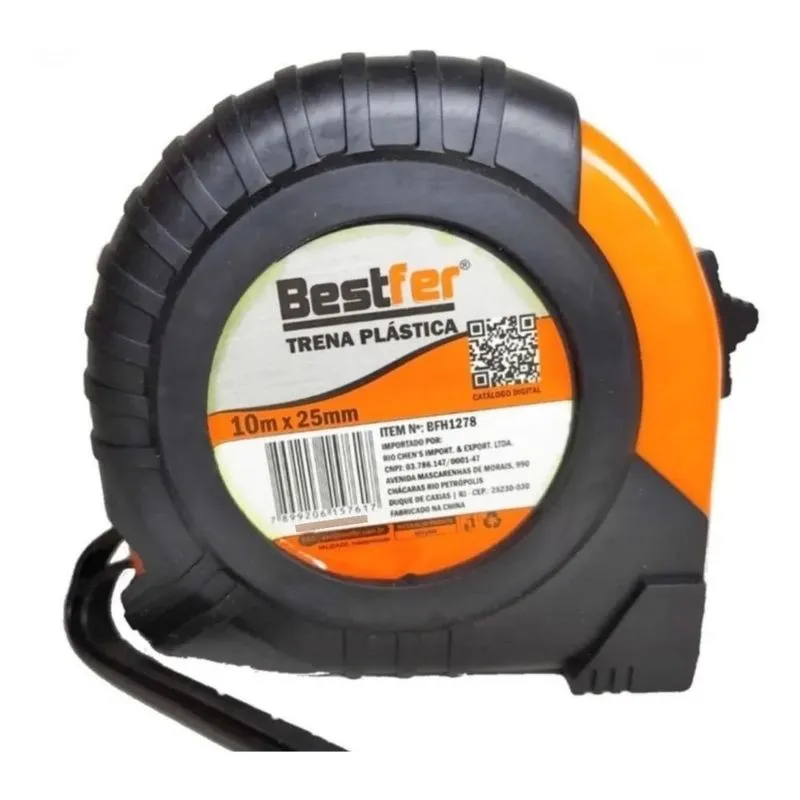 Trena Métrica Automática Emborrachada Com Ponta Imantada 10m X 25mm Bfh1308 Bestfer