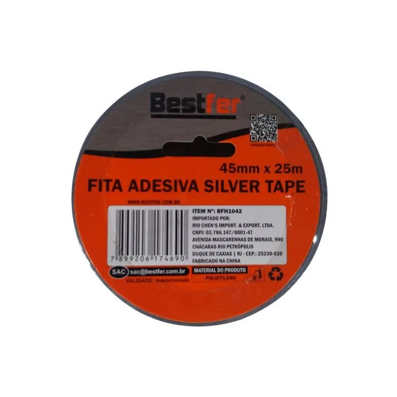 Fita Silvertape 45mm X 25m Cinza Bfh1042 Bestfer