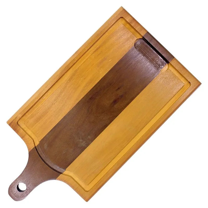 Tábua de Corte com Cabo 60x32cm Churrasco, Madeira de Lei