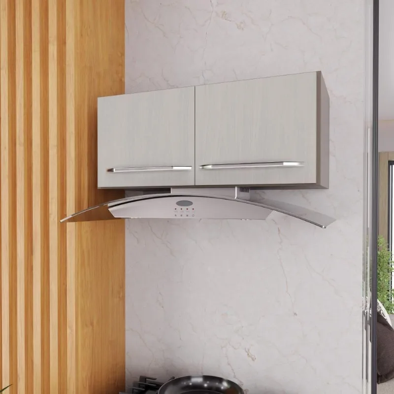 Armário Aéreo para Geladeira Paris 2 Portas MDP 70CM Nogal-Salinas Fidelita Móveis
