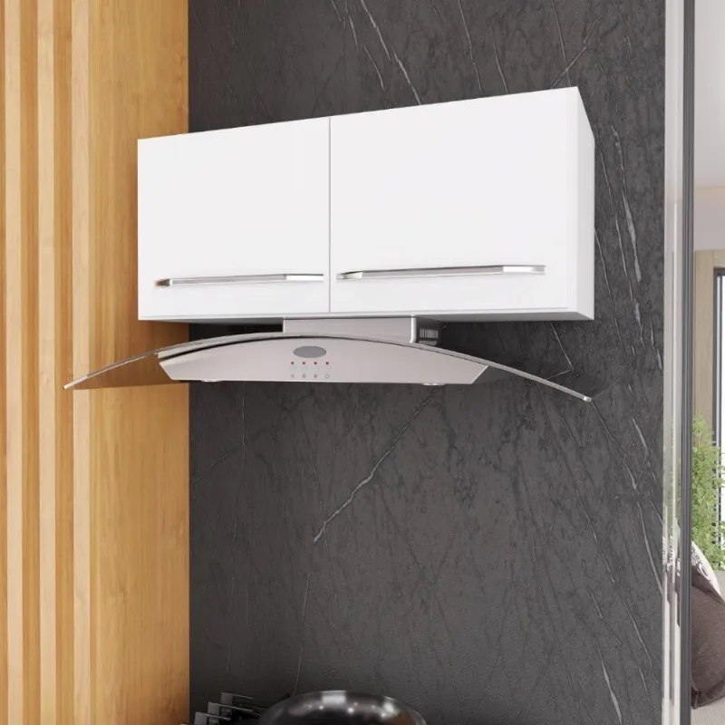 Armário Aéreo para Geladeira Viena 2 Portas MDP 70CM Branco Fidelita Móveis