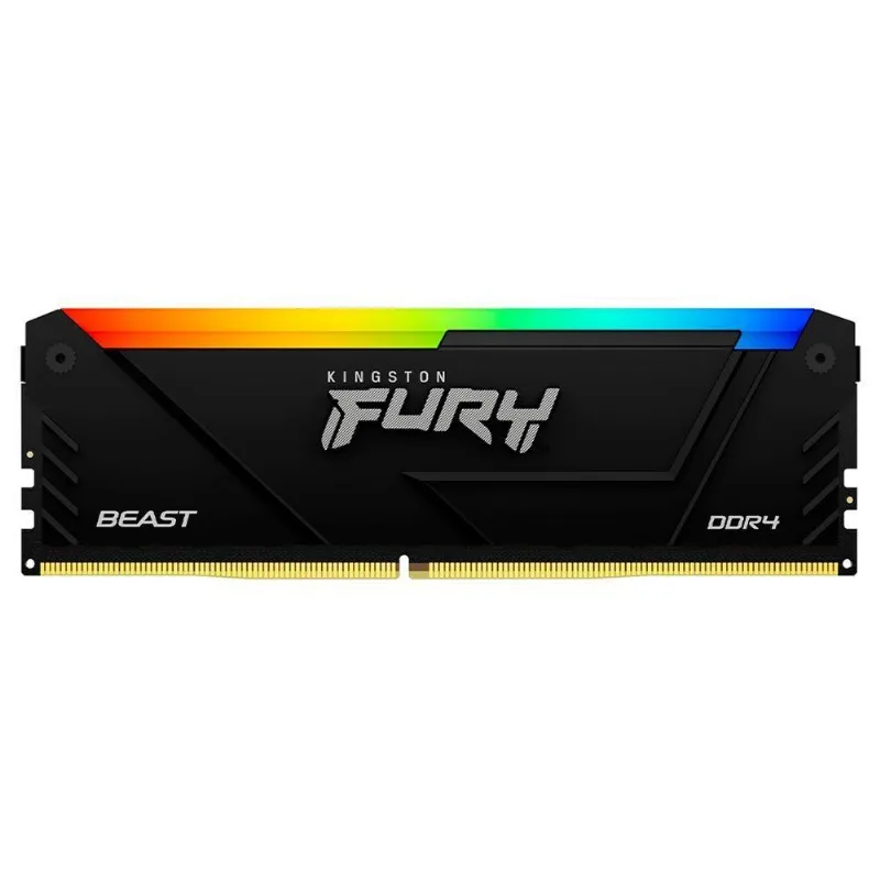 Memória Ram Kingston Fury Beast Ddr4 16gb 3200mhz Rgb - Preto (kf432c16bb12a/16)