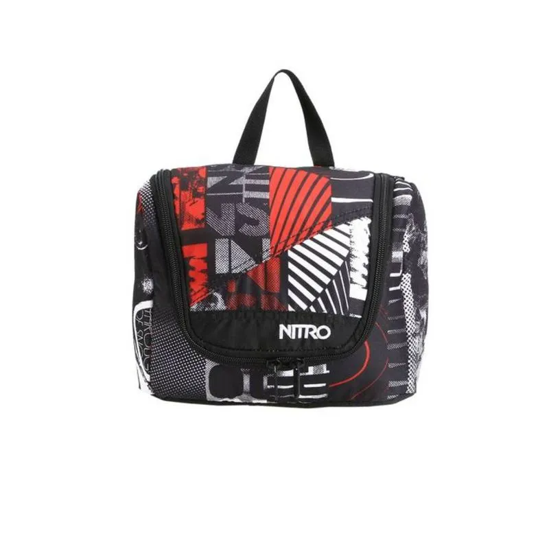 Necessaire Nitro Travelkit Preto E Branco Estampado Yes Com Gancho E Compartimentos Internos Viagem