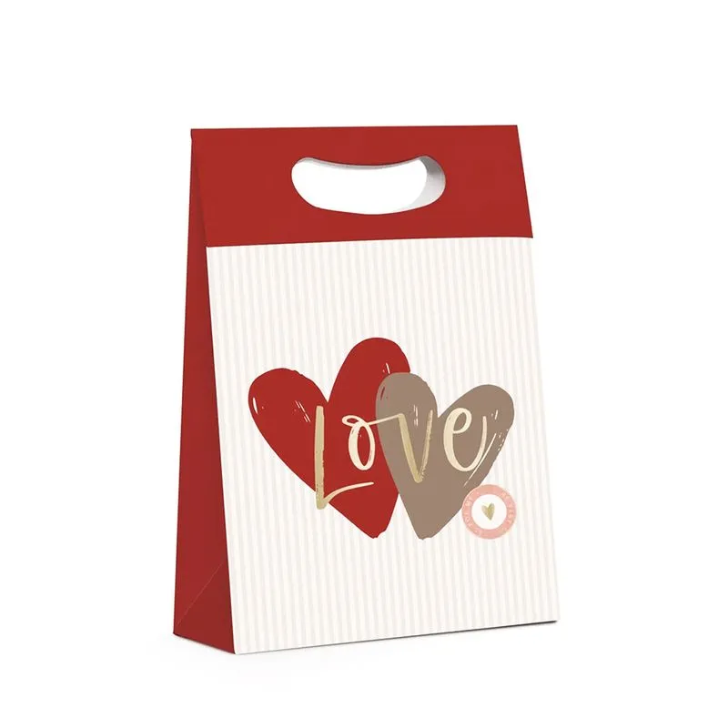 Caixa para Presente Plus Decorada com Alça Cromus Caixa com Alça Cromus Estampa Passione Tamanho: G