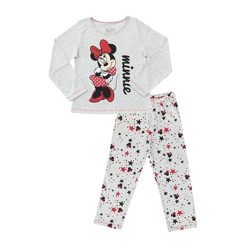 Pijama Longo Infantil Minnie Mescla Algodão Disney 8 Anos