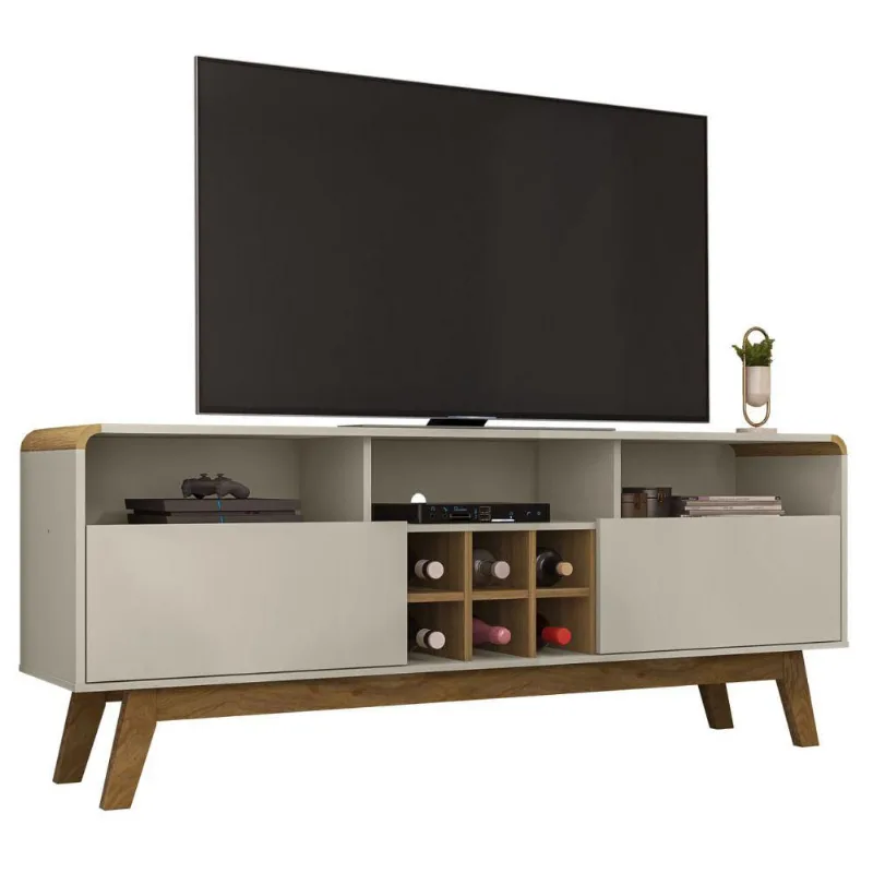 Rack Tv Adega Larimar Off White com Cinamomo Móveis Bechara