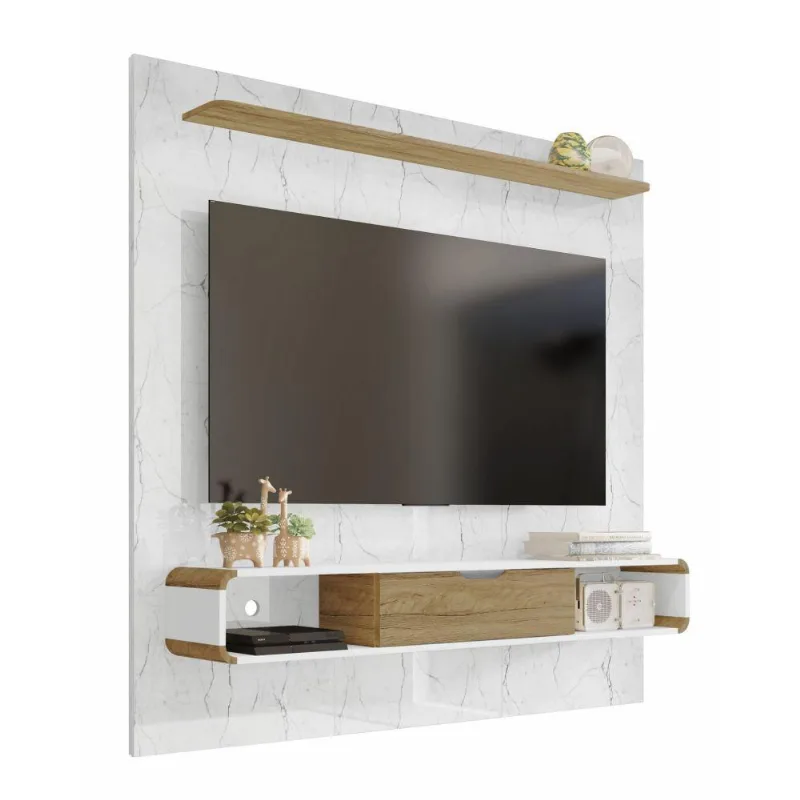 Painel Para Tv Até 65 Polegadas Branco Marmorizado