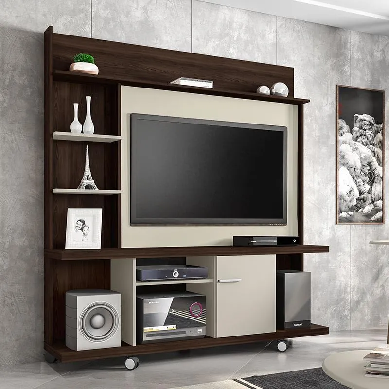 Home Taurus Sala Para Tv Até 47 Polegadas Com Rodizios Nogal/off White