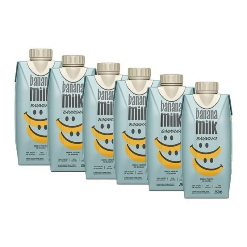 Kit 6x: Leite Vegetal Banana Sabor Baunilha Banana Milk