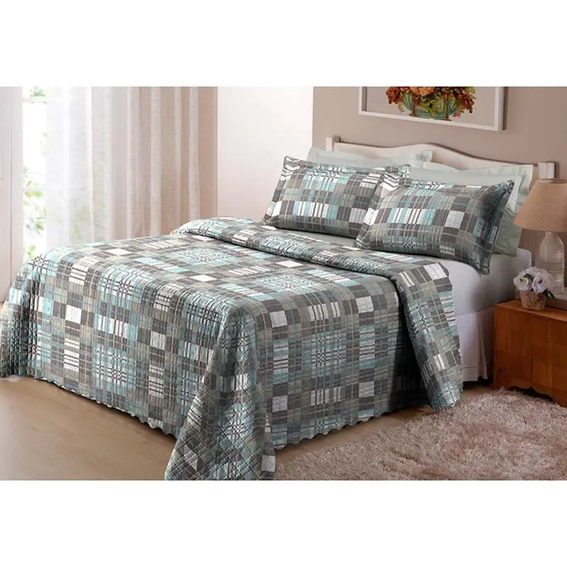 Colcha Casal Color Art Ultrassound Wonder 3 peças 150 Fios - Corttex Estampado