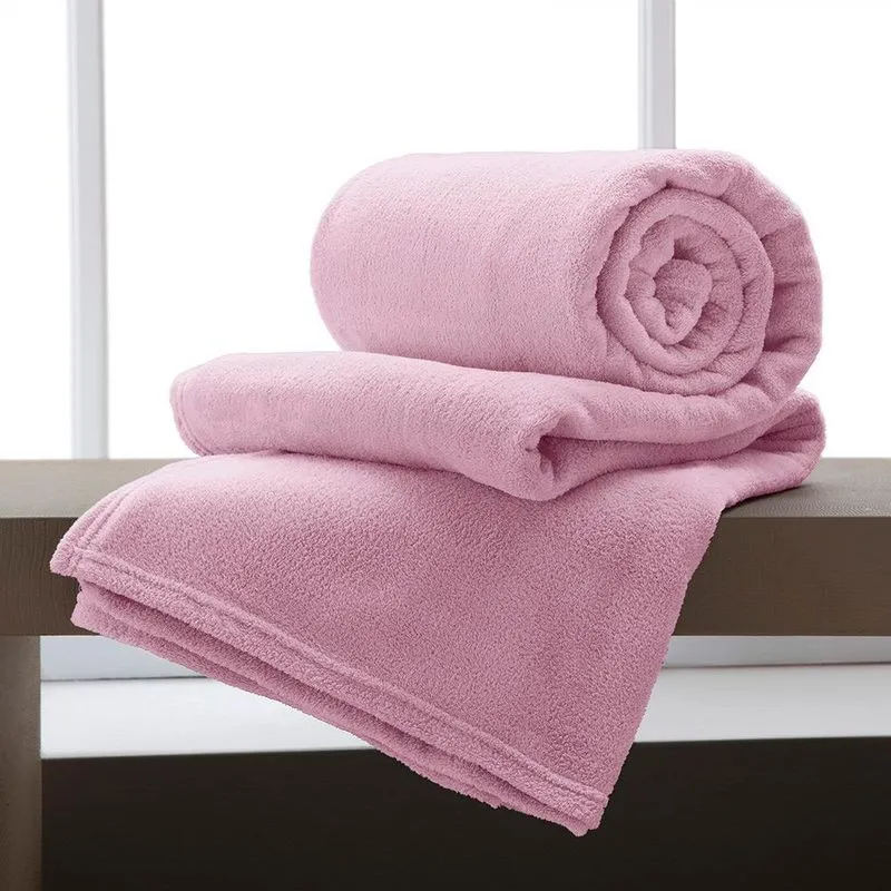 Manta Casal Microfibra Home Design 180x220cm Corttex Rosa