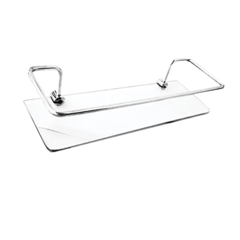 Porta Shampoo Reto Metalplas Inox & Vidro 30x11cm