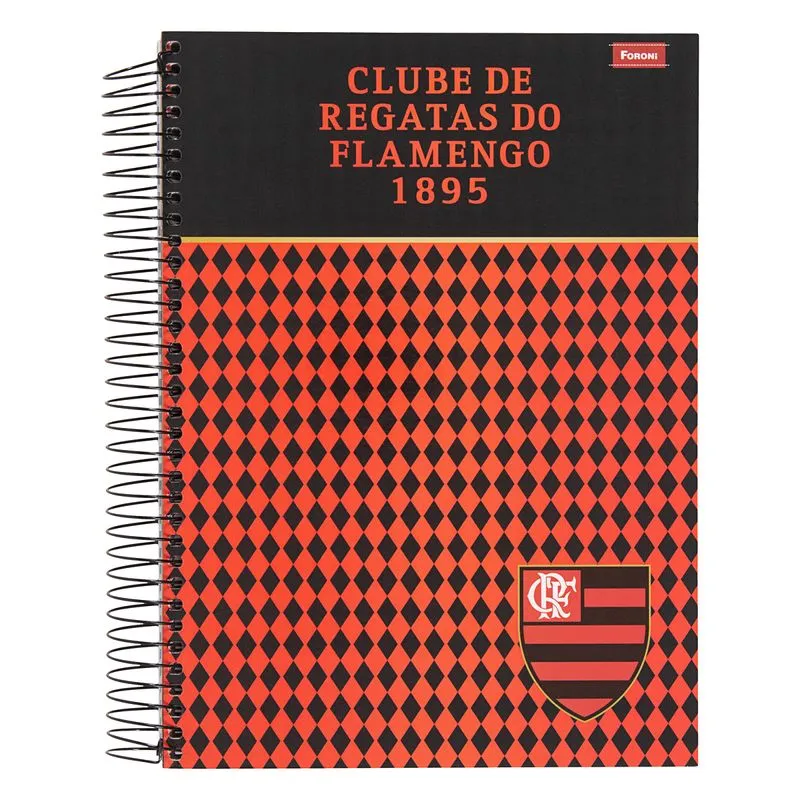 Caderno Capa Dura Espiral Flamengo Foroni 200Mm X 275Mm 200 Folhas
