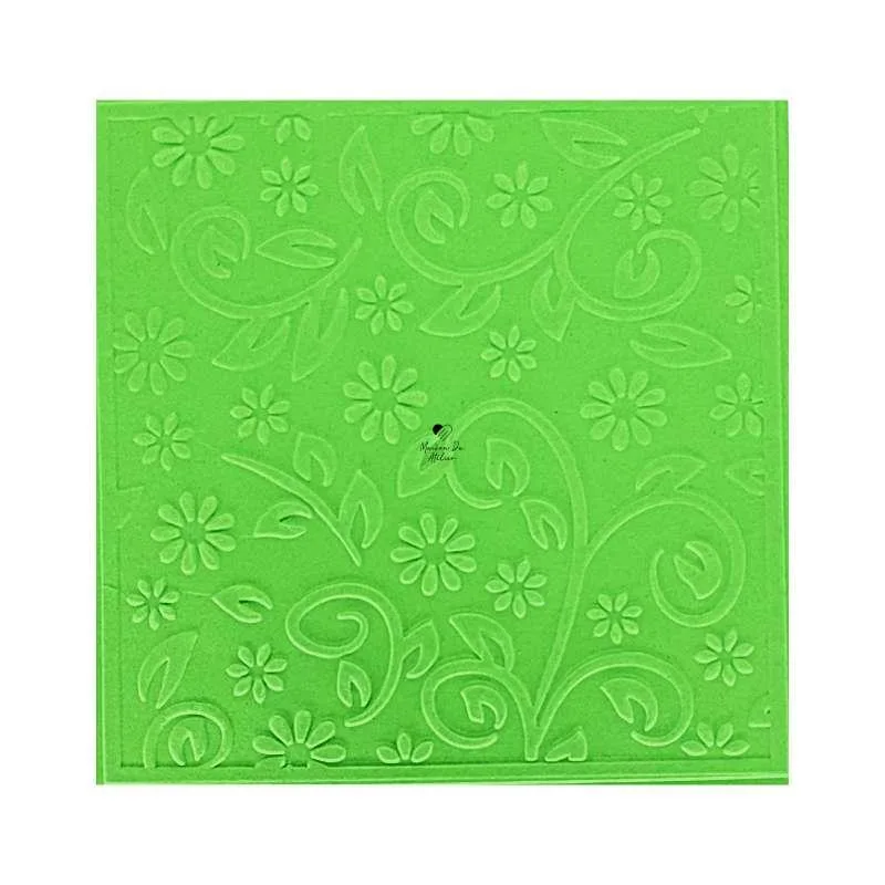 Placa De Textura Emboss 14 Cm X 14 Cm Margarida Arabesco