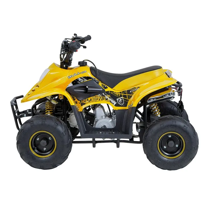 Mini Quadriciclo Elétrico Bull Motors à Gasolina 50cc Velocidade Máxima 49Km/h BKATV504 Amarelo