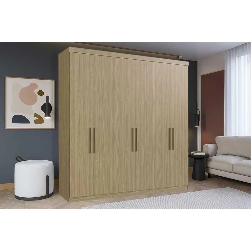 Guarda Roupa 6 Portas 2 Gav PH1707 Herval Cedro