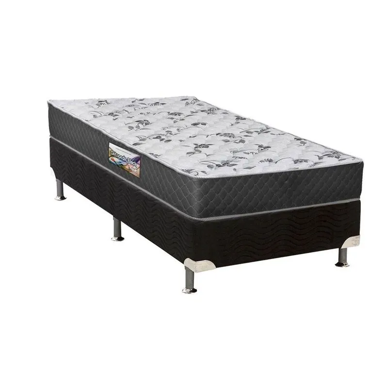 Conjunto Box Solteiro: Colchão Anatômico Herval D28 / AG65 Ortopedic Black + Base CRC Suede Black (88x188)