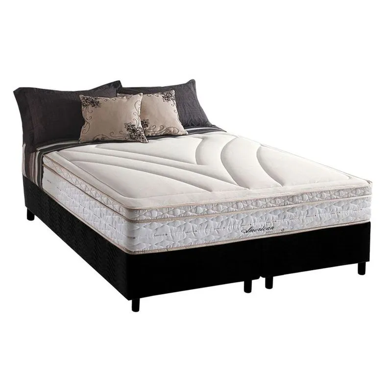 Cama Box CRC King +Colchão Molas Bonnel American Herval 193x203