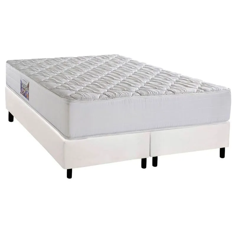Conjunto Box Queen: Colchão Espuma Herval D45 New Top + Base CRC Corano White (158x198)
