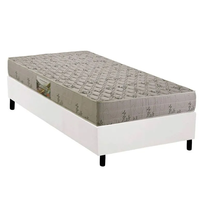 Conjunto Box Solteiro: Colchão Espuma Herval D33 Cannes + Base CRC Corano White (88x188)