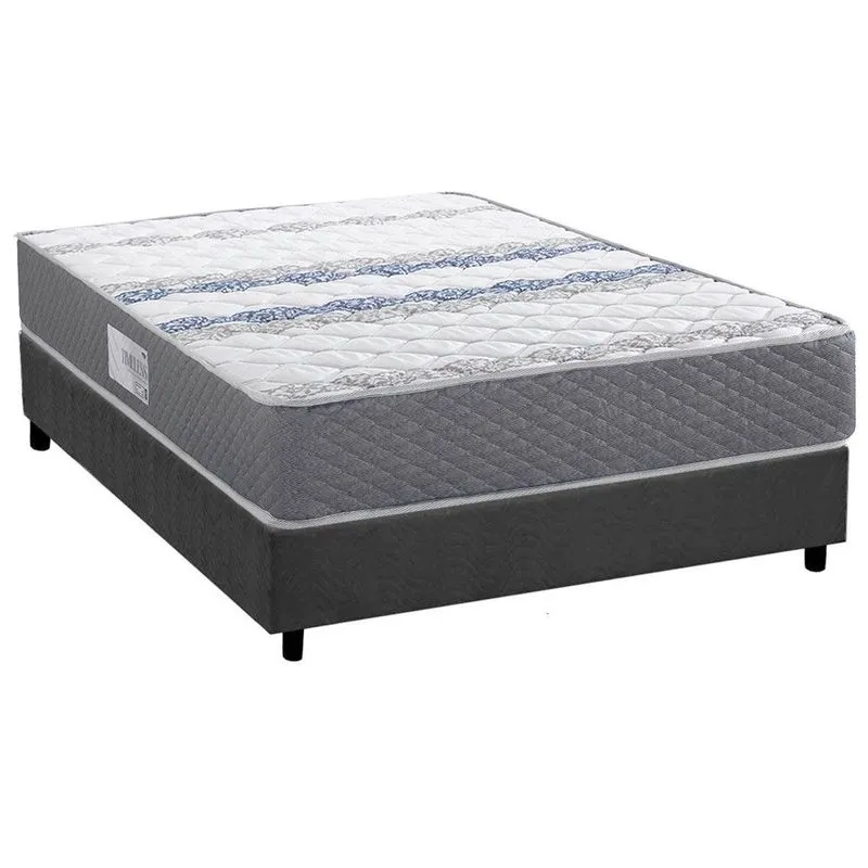 Conjunto Box Casal: Colchão Espuma Herval D60 / AG65 Timeless + Base CRC Suede Gray (138x188)