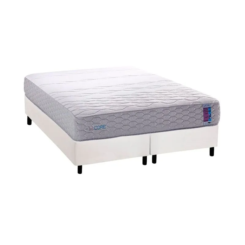 Conjunto Box Queen: Colchão Espuma Herval D33 / Ag 65 FeelCore + Base CRC Courano White (158x198)
