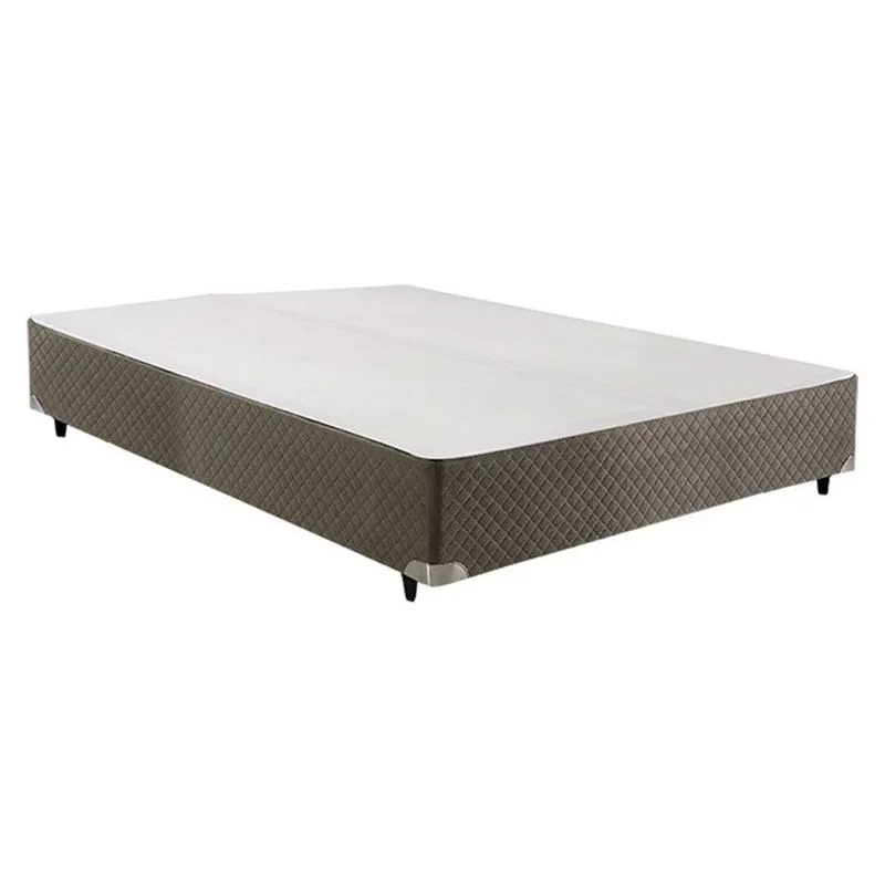 Cama Box Casal Herval Suede Velvet Gray 138x188x28