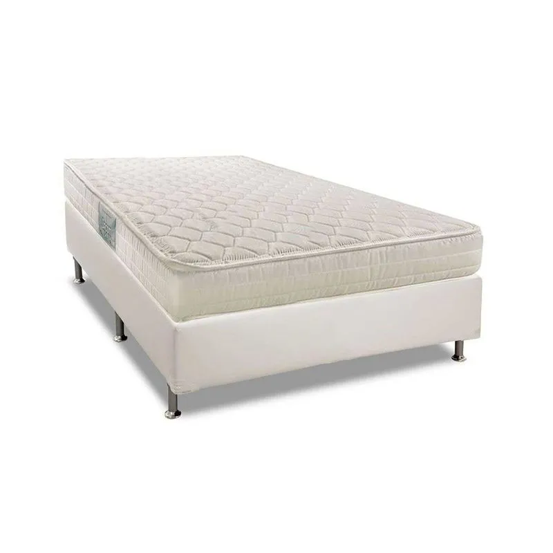 Conjunto Box Casal: Colchão Espuma Herval D45 Droom + Base CRC Courano White (138x188)
