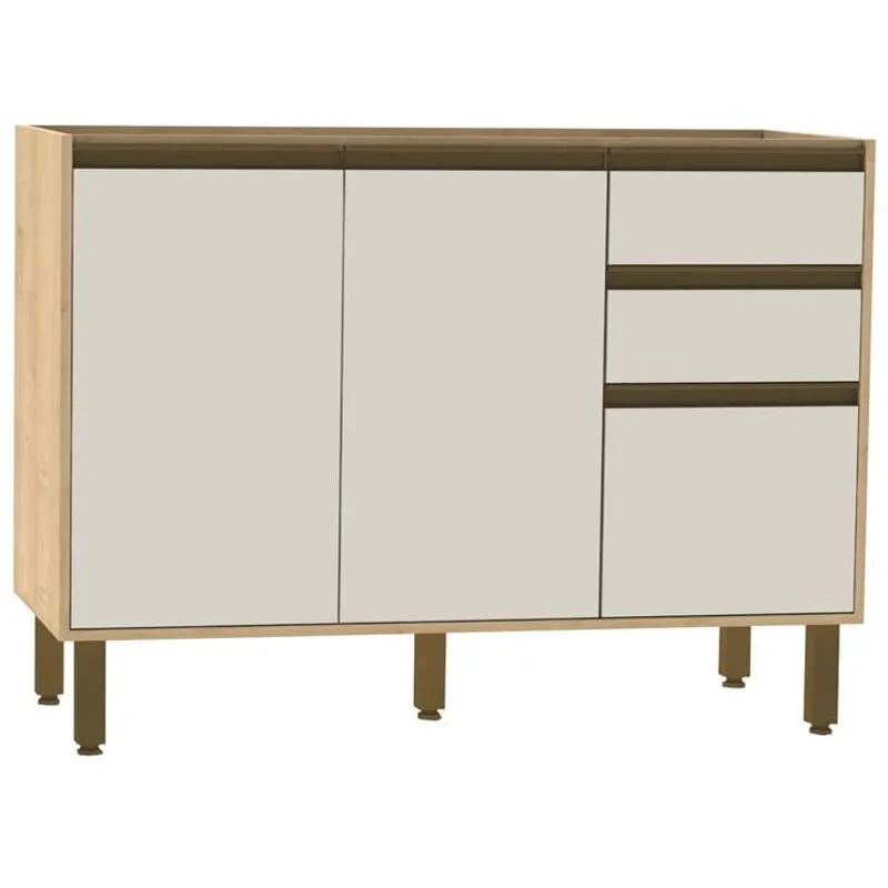 Balcão Pia Jaeli Valentina V001, 120 cm, Oak e Kashimir
