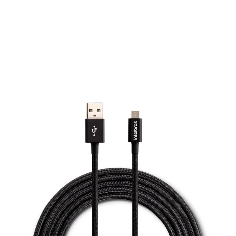 Cabo Micro USB 1,5m Nylon Preto Intelbras EUAB 15NP