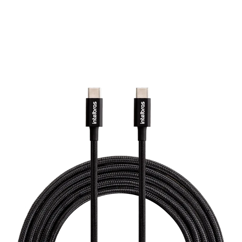 Cabo USB-C 1,5m em Nylon Intelbras EUCC 15NP Preto