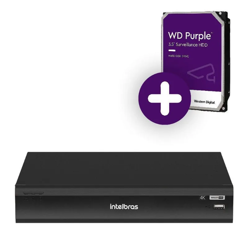Dvr Intelbras 8 Canais 8mp - 4k Ultra Hd Com Hd 2tb Gravador De Vídeo Imhdx 5108