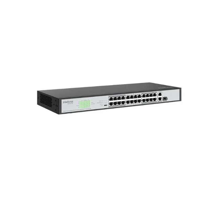 Switch 24 Portas Fast Ethernet PoE + 2 portas Gigabit e 1 porta sfp combo, 4760075, intelbras intelbras
