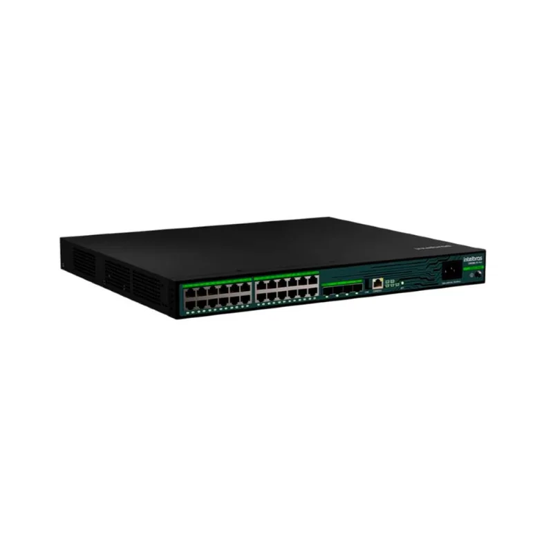 Switch Gerenciável Intelbras S3028G-PB Max, L3, 24 portas Gigabit, PoE + 4P SFP+ 380W - Preto