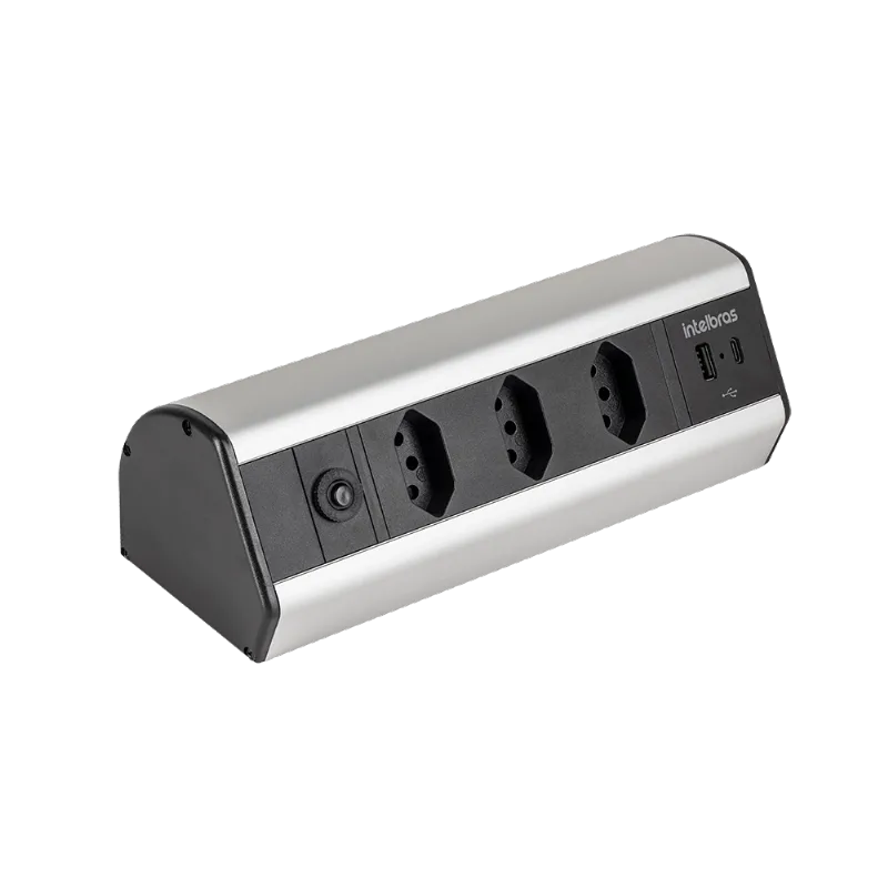 Protetor Eletrônico de Bancada EPE 4003 Intelbras com 3 tomadas e 2 USB